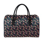 Baby Axolotl Pattern Print Leather Duffle Bag