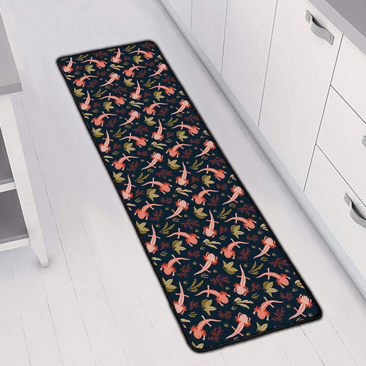 Baby Axolotl Pattern Print Long Kitchen Mat