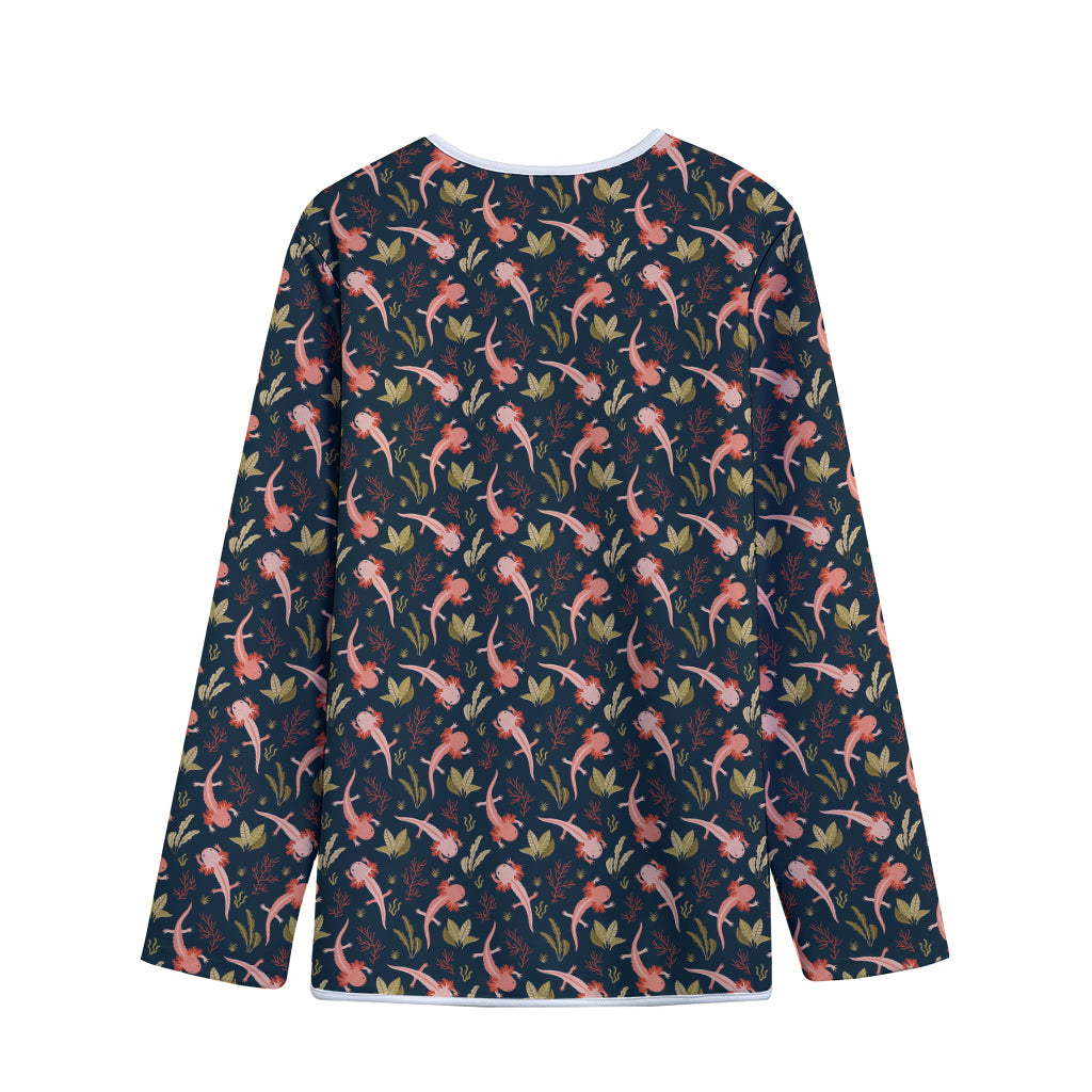 Baby Axolotl Pattern Print Long Sleeve Short Coat