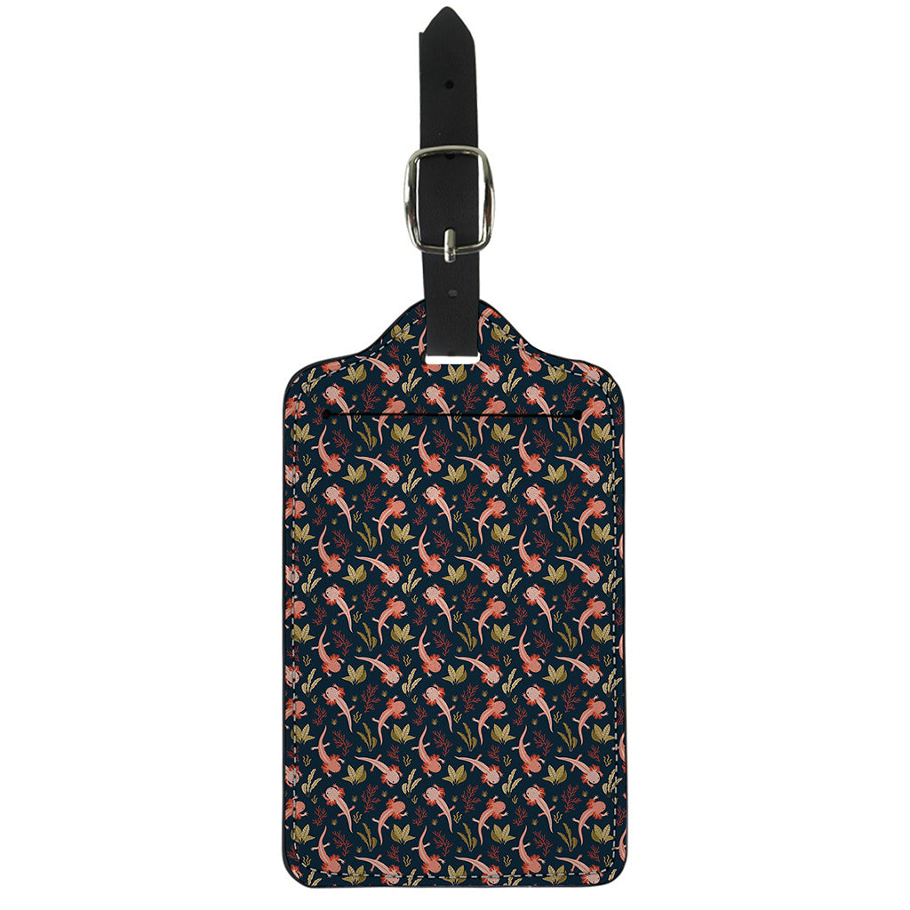 Baby Axolotl Pattern Print Luggage Tag