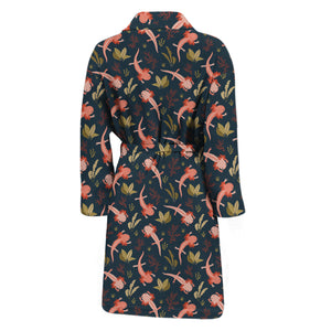 Baby Axolotl Pattern Print Men's Bathrobe