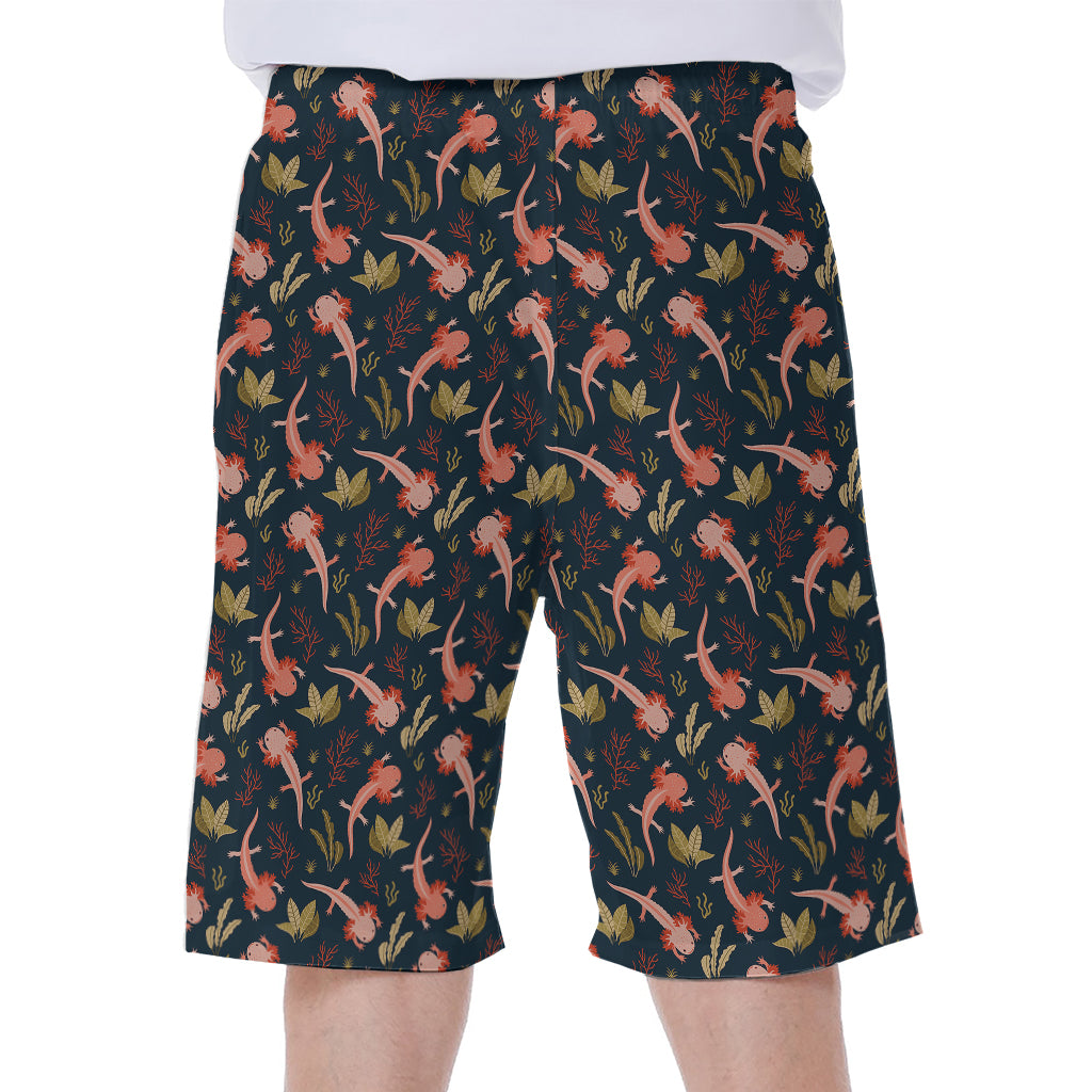 Baby Axolotl Pattern Print Men's Beach Shorts