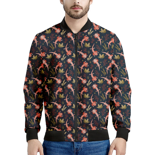 Baby Axolotl Pattern Print Men's Bomber Jacket