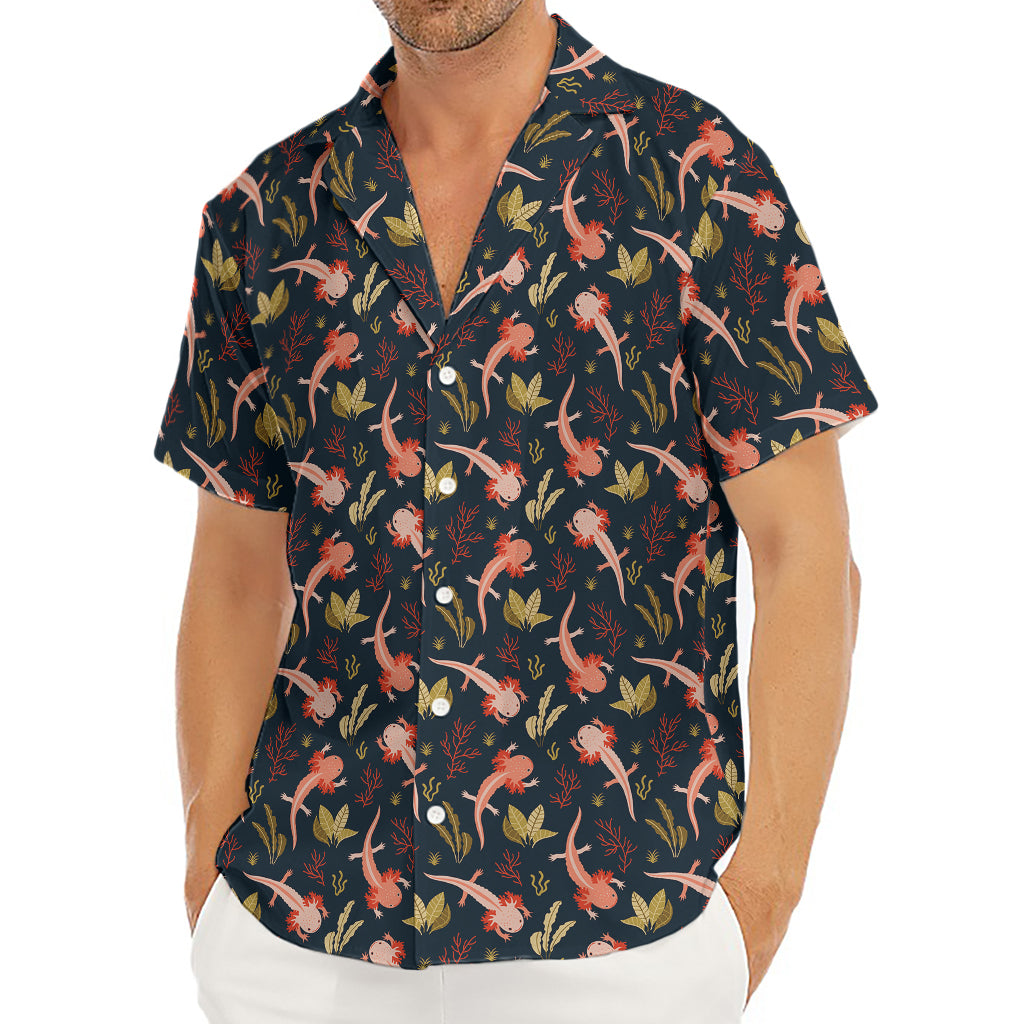 Baby Axolotl Pattern Print Men's Deep V-Neck Shirt