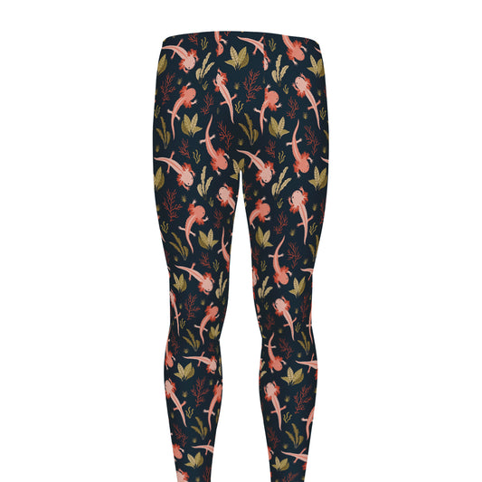 Baby Axolotl Pattern Print Men's leggings