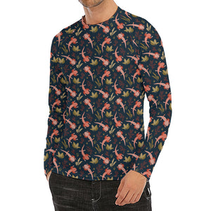 Baby Axolotl Pattern Print Men's Long Sleeve Rash Guard