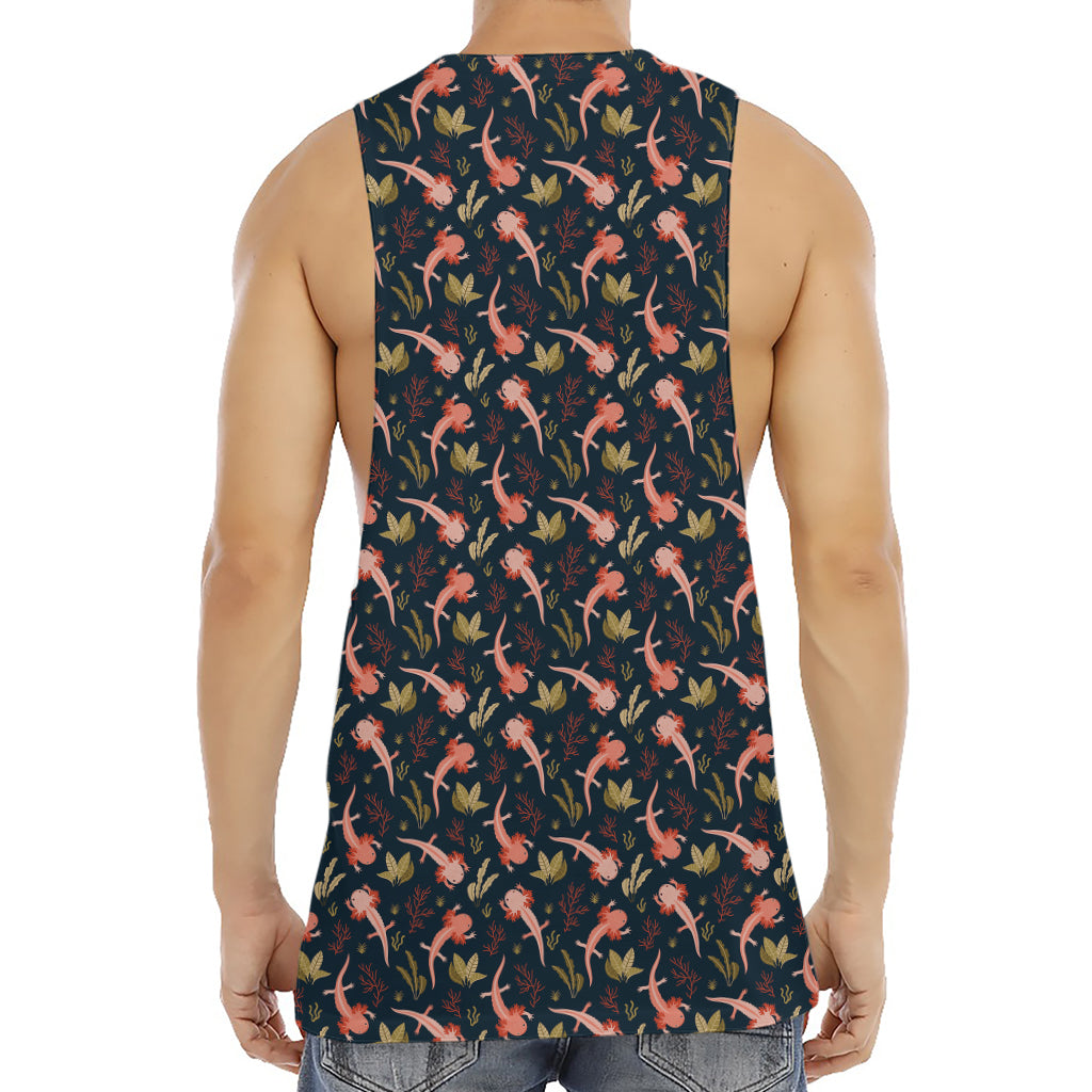 Baby Axolotl Pattern Print Men's Muscle Tank Top