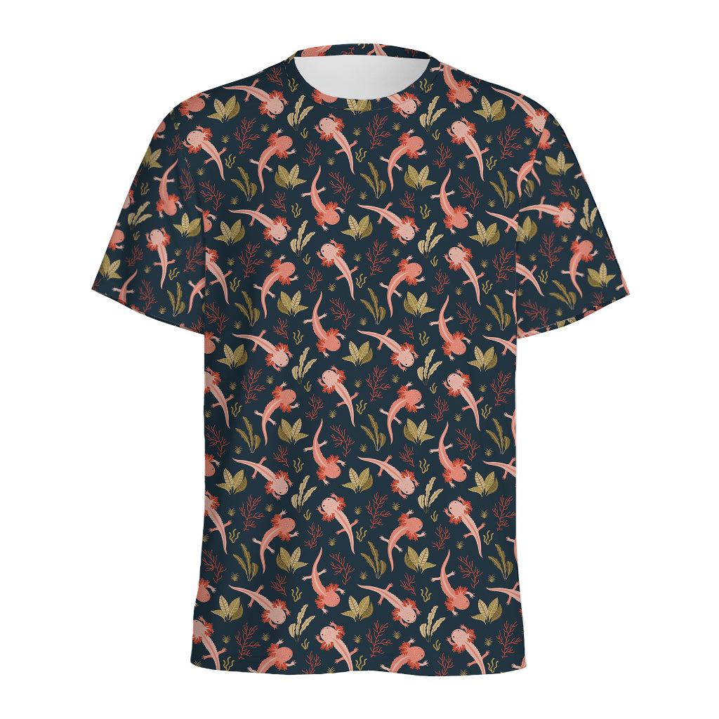 Baby Axolotl Pattern Print Men's Sports T-Shirt