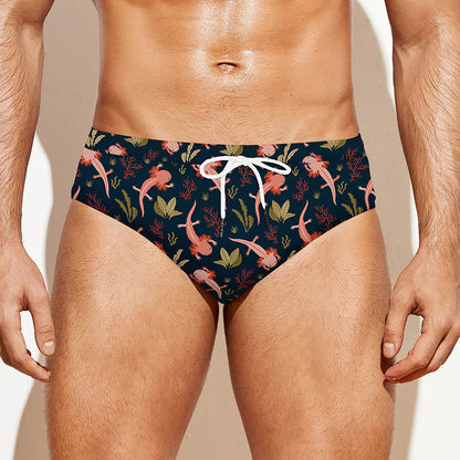 Baby Axolotl Pattern Print Men's Swim Briefs