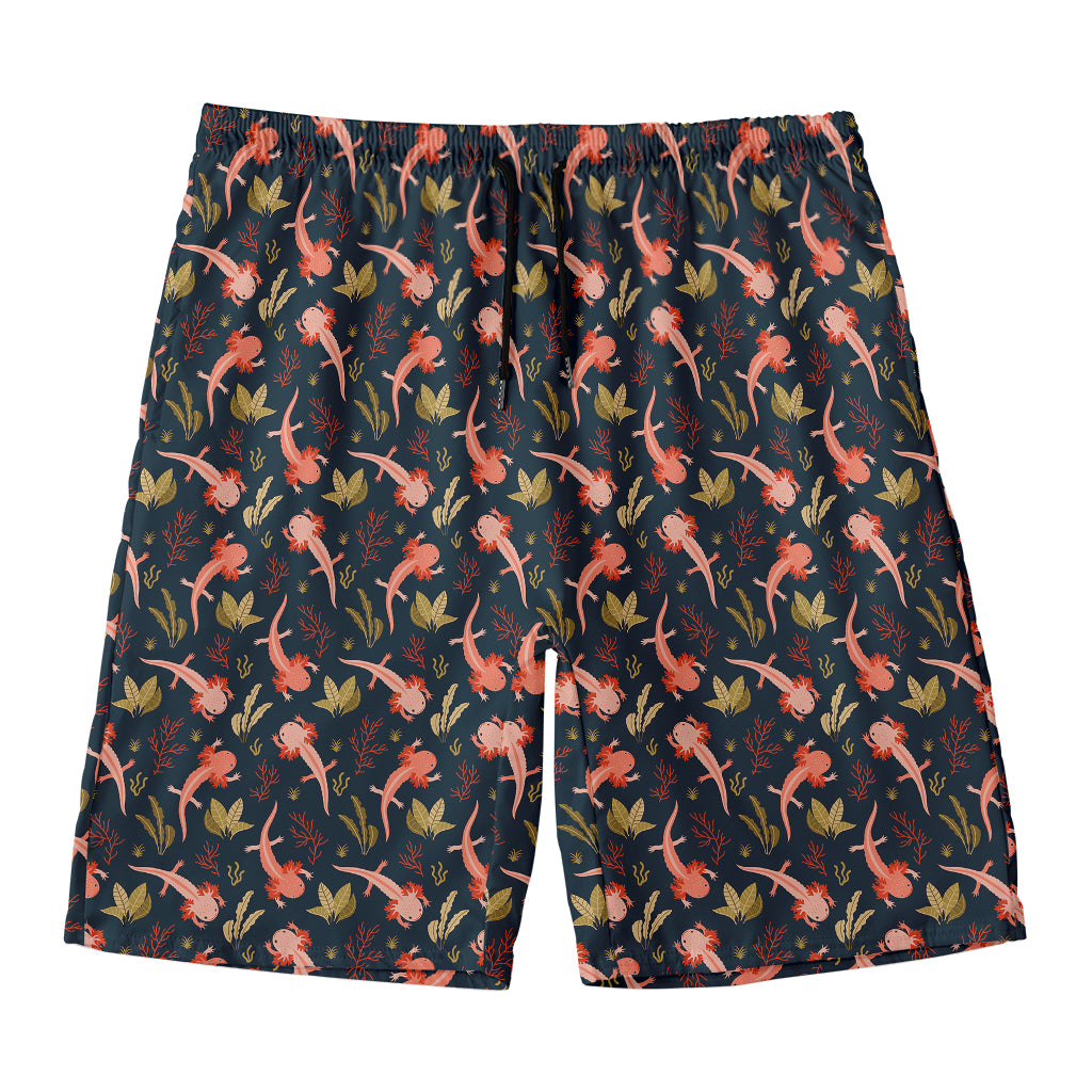 Baby Axolotl Pattern Print Men's Swim Trunks