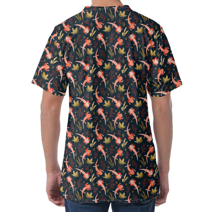 Baby Axolotl Pattern Print Men's Velvet T-Shirt