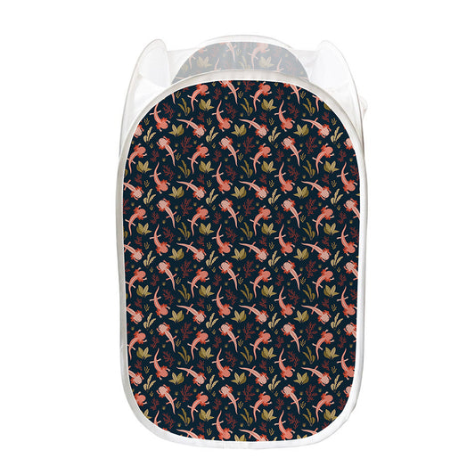 Baby Axolotl Pattern Print Mesh Laundry Hamper