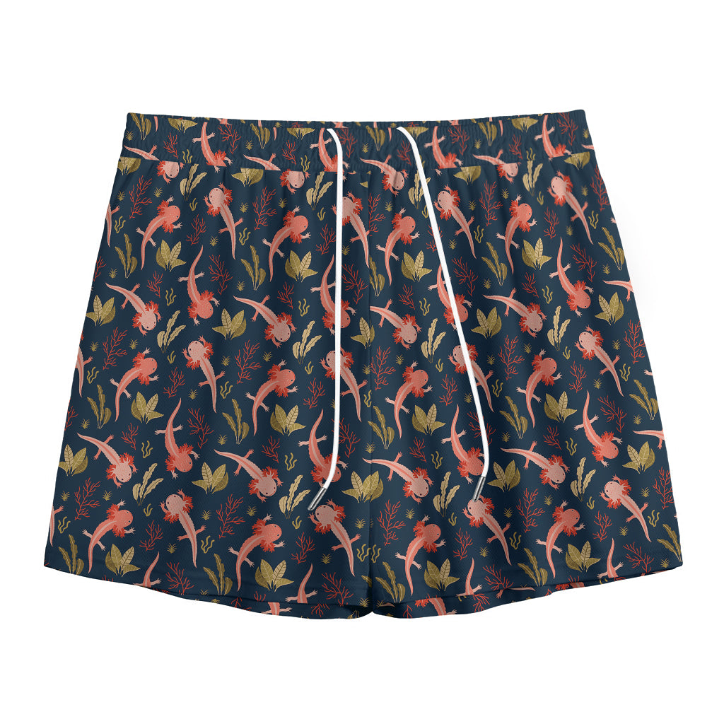 Baby Axolotl Pattern Print Mesh Shorts