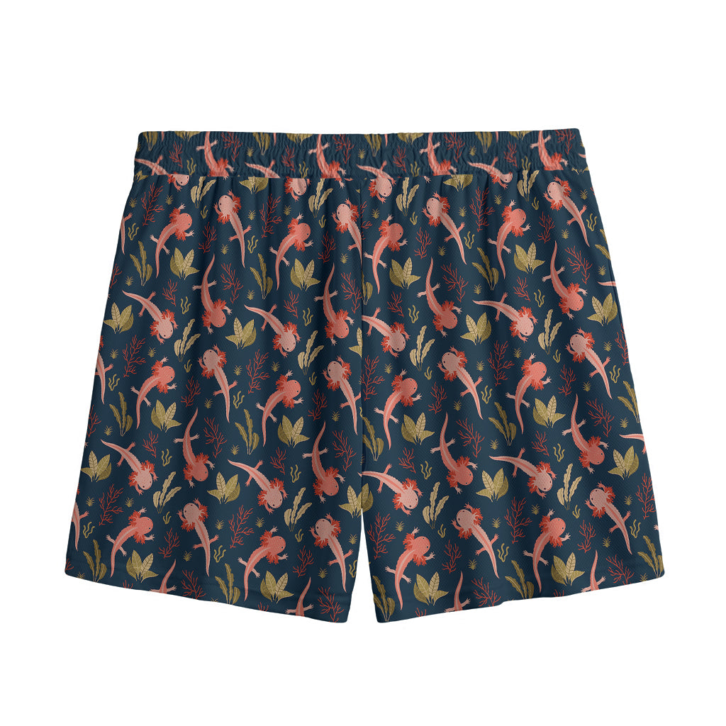 Baby Axolotl Pattern Print Mesh Shorts