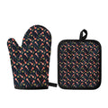 Baby Axolotl Pattern Print Oven Mitt And Pot Holder Set