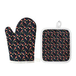 Baby Axolotl Pattern Print Oven Mitt And Pot Holder Set