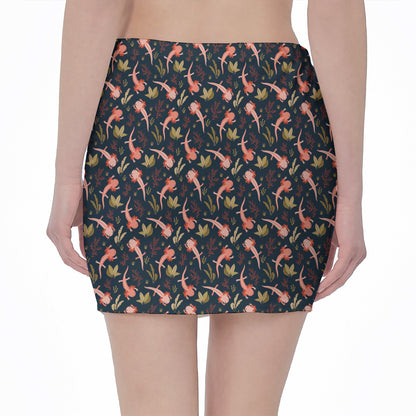 Baby Axolotl Pattern Print Pencil Mini Skirt