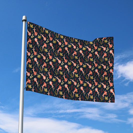 Baby Axolotl Pattern Print Polyester Flag