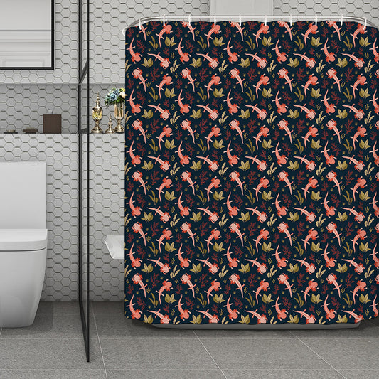 Baby Axolotl Pattern Print Polyester Shower Curtain