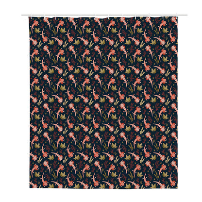 Baby Axolotl Pattern Print Polyester Shower Curtain