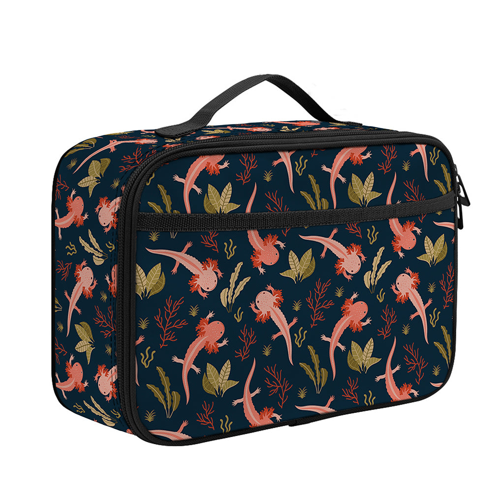 Baby Axolotl Pattern Print Portable Lunch Bag