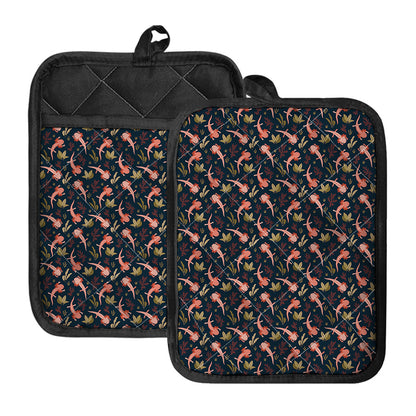 Baby Axolotl Pattern Print Pot Holders With Pocket