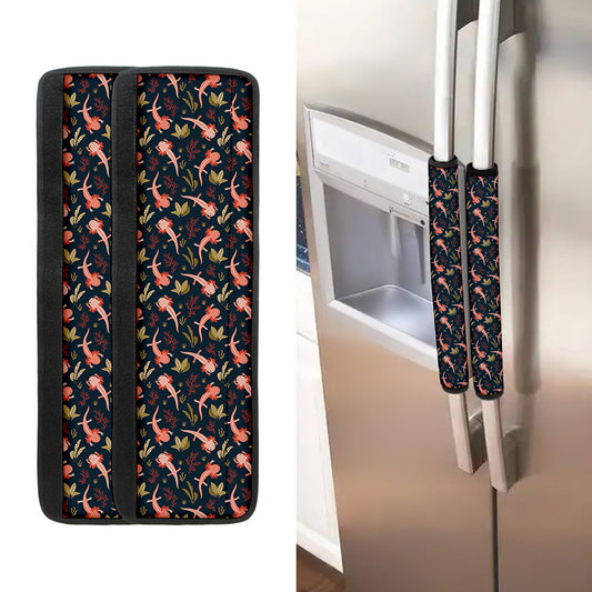 Baby Axolotl Pattern Print Refrigerator Handle Covers