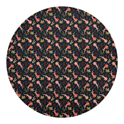 Baby Axolotl Pattern Print Round Blanket