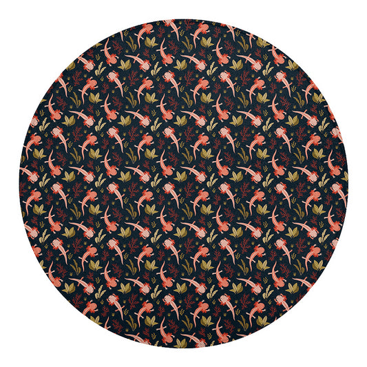 Baby Axolotl Pattern Print Round Blanket