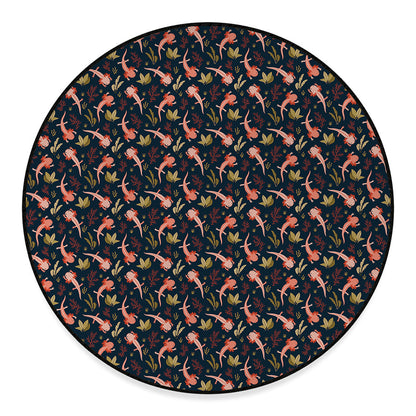 Baby Axolotl Pattern Print Round Floor Mat