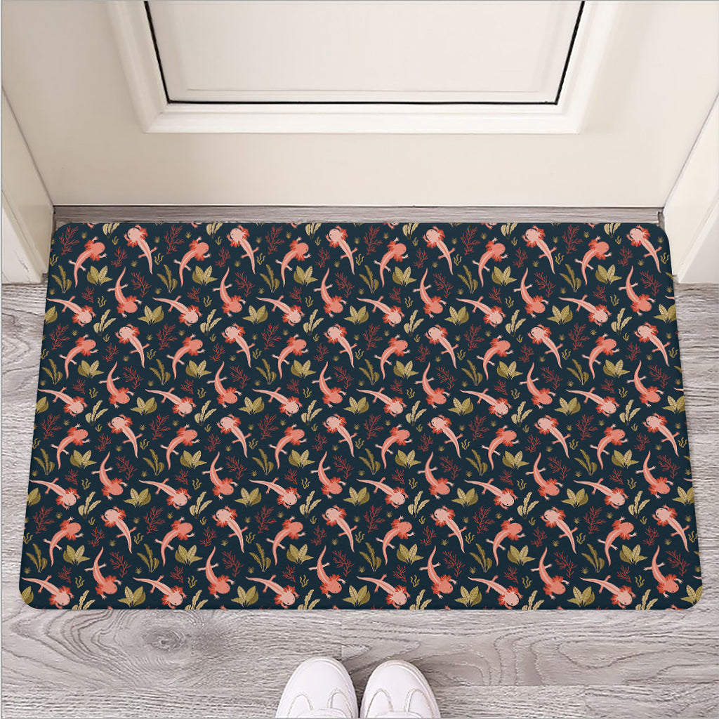 Baby Axolotl Pattern Print Rubber Doormat