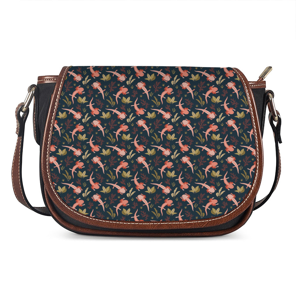 Baby Axolotl Pattern Print Saddle Bag