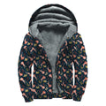 Baby Axolotl Pattern Print Sherpa Lined Zip Up Hoodie