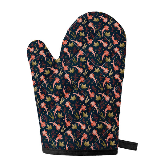 Baby Axolotl Pattern Print Single Oven Mitt
