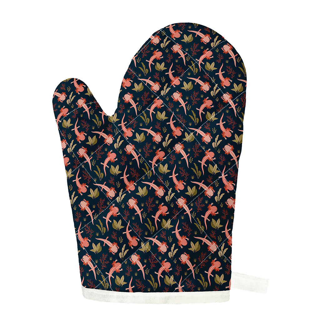 Baby Axolotl Pattern Print Single Oven Mitt