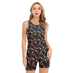 Baby Axolotl Pattern Print Sleeveless One Piece Swimsuit