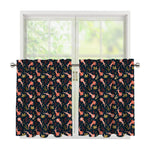Baby Axolotl Pattern Print Tier Curtains