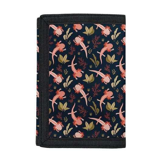 Baby Axolotl Pattern Print Trifold Wallet