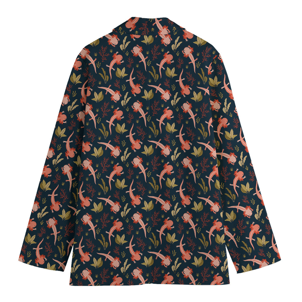 Baby Axolotl Pattern Print Women's Blazer