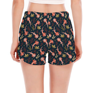 Baby Axolotl Pattern Print Women's Split Running Shorts