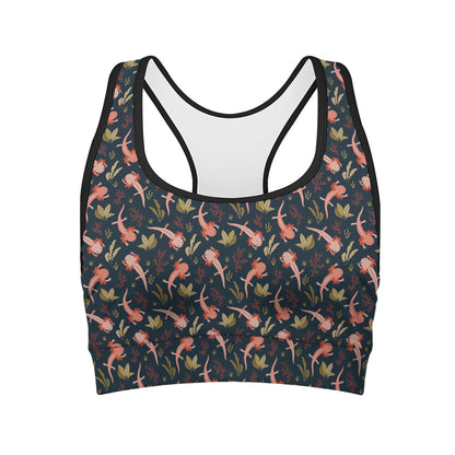 Baby Axolotl Pattern Print Women's Sports Bra