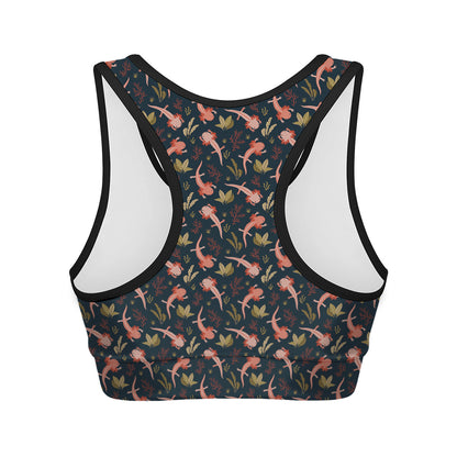 Baby Axolotl Pattern Print Women's Sports Bra