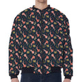 Baby Axolotl Pattern Print Zip Sleeve Bomber Jacket