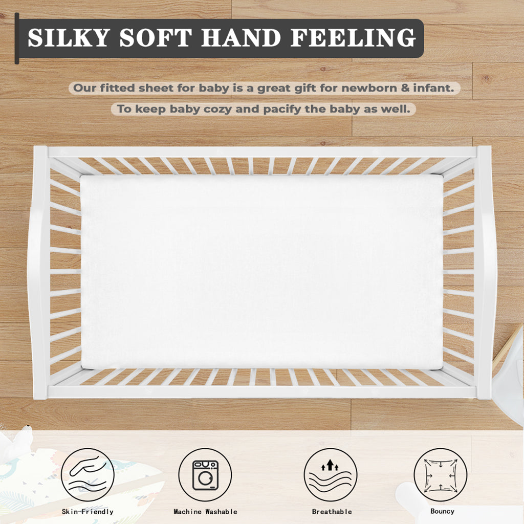 Yellow Bee Pattern Print Baby Crib Sheet