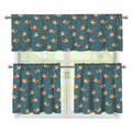 Baby Fox Pattern Print 3 Piece Kitchen Curtains