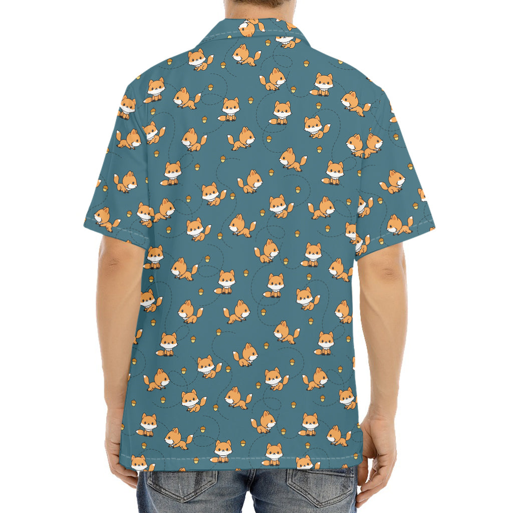 Baby Fox Pattern Print Aloha Shirt