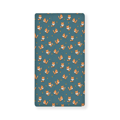 Baby Fox Pattern Print Baby Crib Sheet