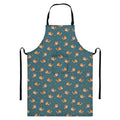 Baby Fox Pattern Print Bib Apron With Pocket
