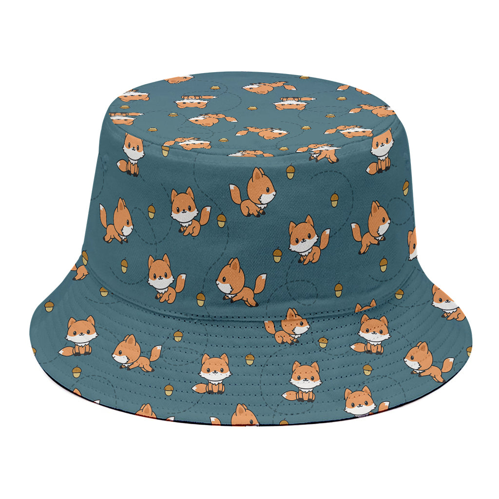 Baby Fox Pattern Print Bucket Hat