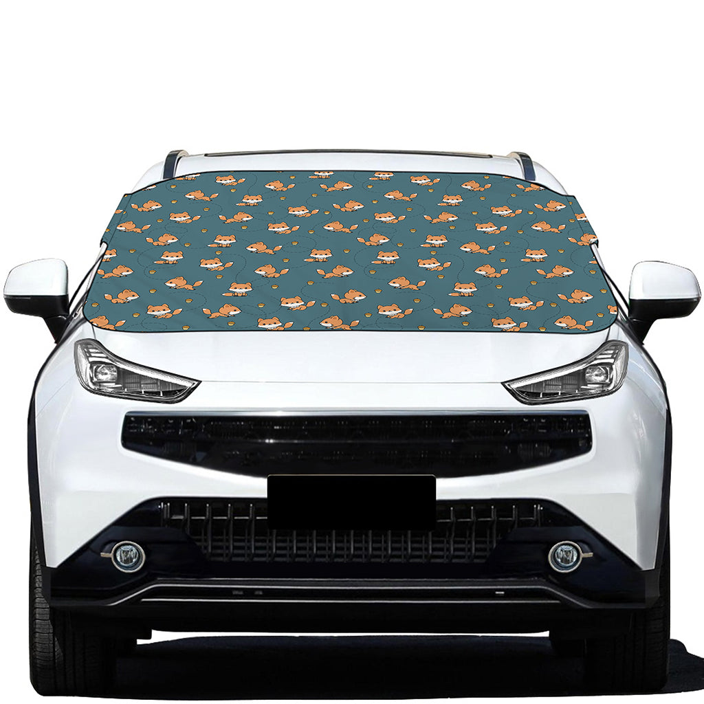 Baby Fox Pattern Print Car Windshield Snow Cover